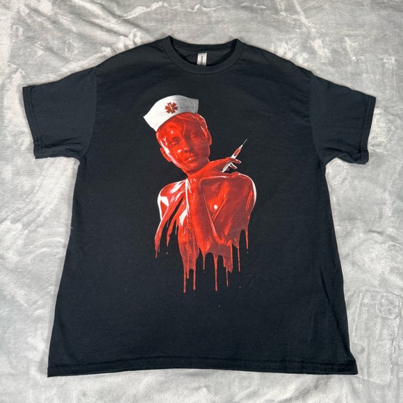 Gildan Other - Saw X Movie Promo Blood Drive T Shirt Mens L Horror Nurse Halloween Black 2022